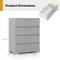 Engineered Wood Dresser with 4 Drawers Storage Cabinet, Metal Legs and Modern Design